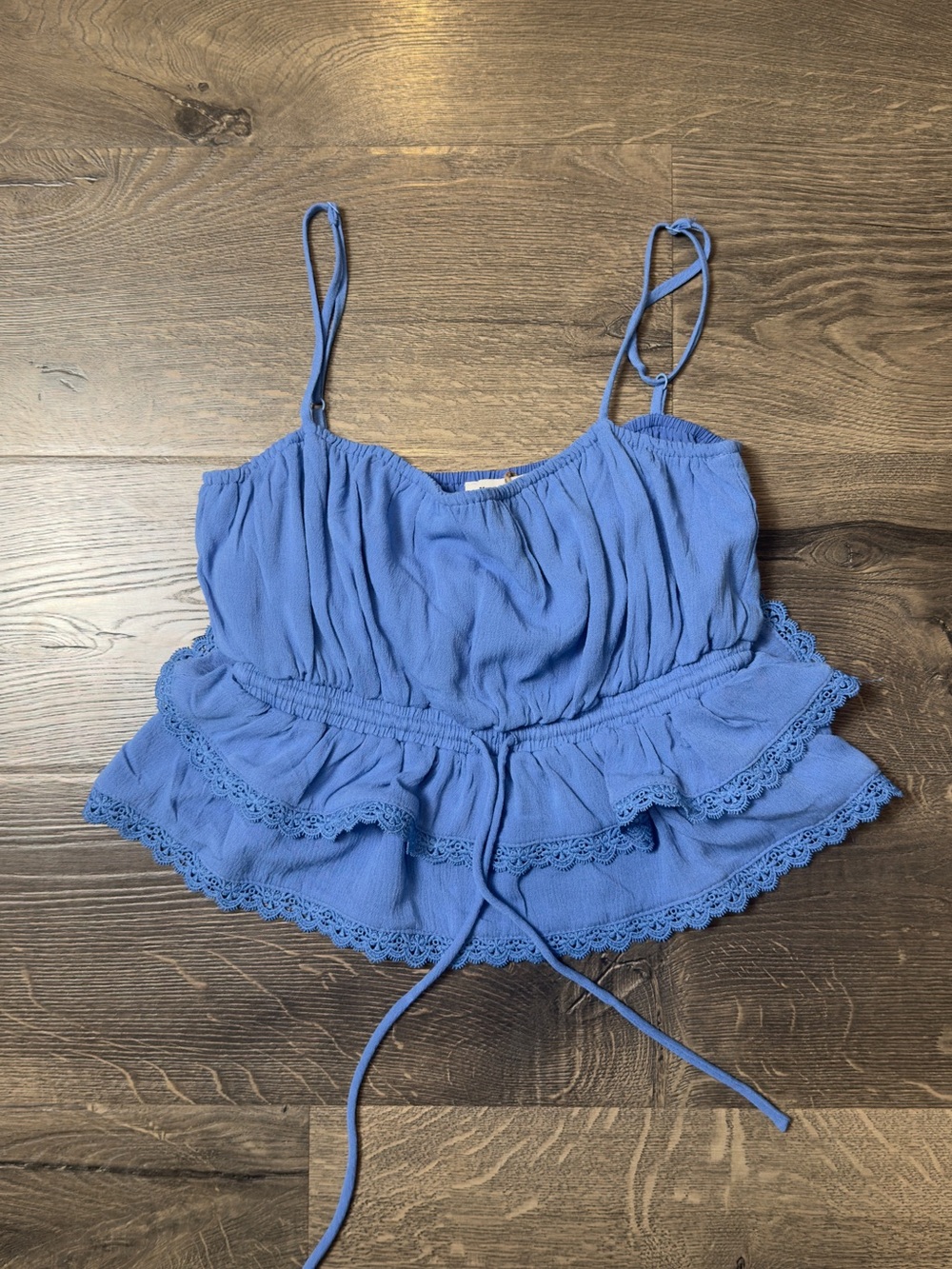 Ruffled Spaghetti Strap Crop Top